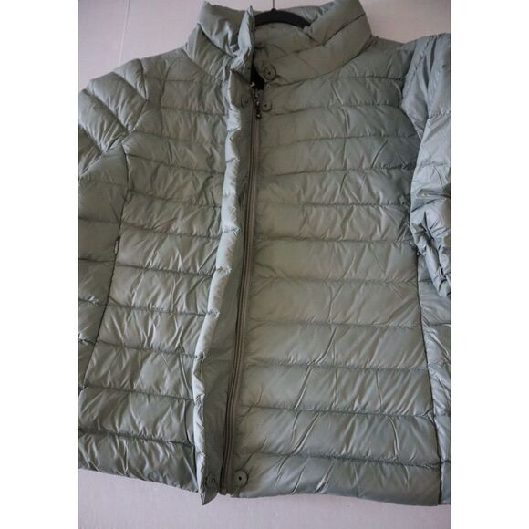Anorak 50828CN Women's Sz L Green Down Filled Crop Sleeve Puffer Jacket - Picture 12 of 13
